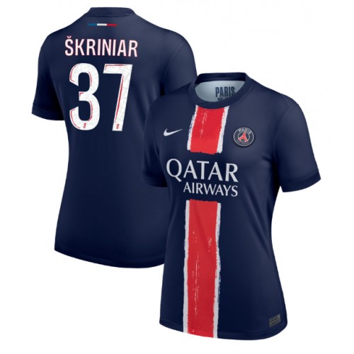 Fotballdrakt Dame Paris Saint-Germain Milan Skriniar #37 Hjemmedrakt 2024-25 Kortermet